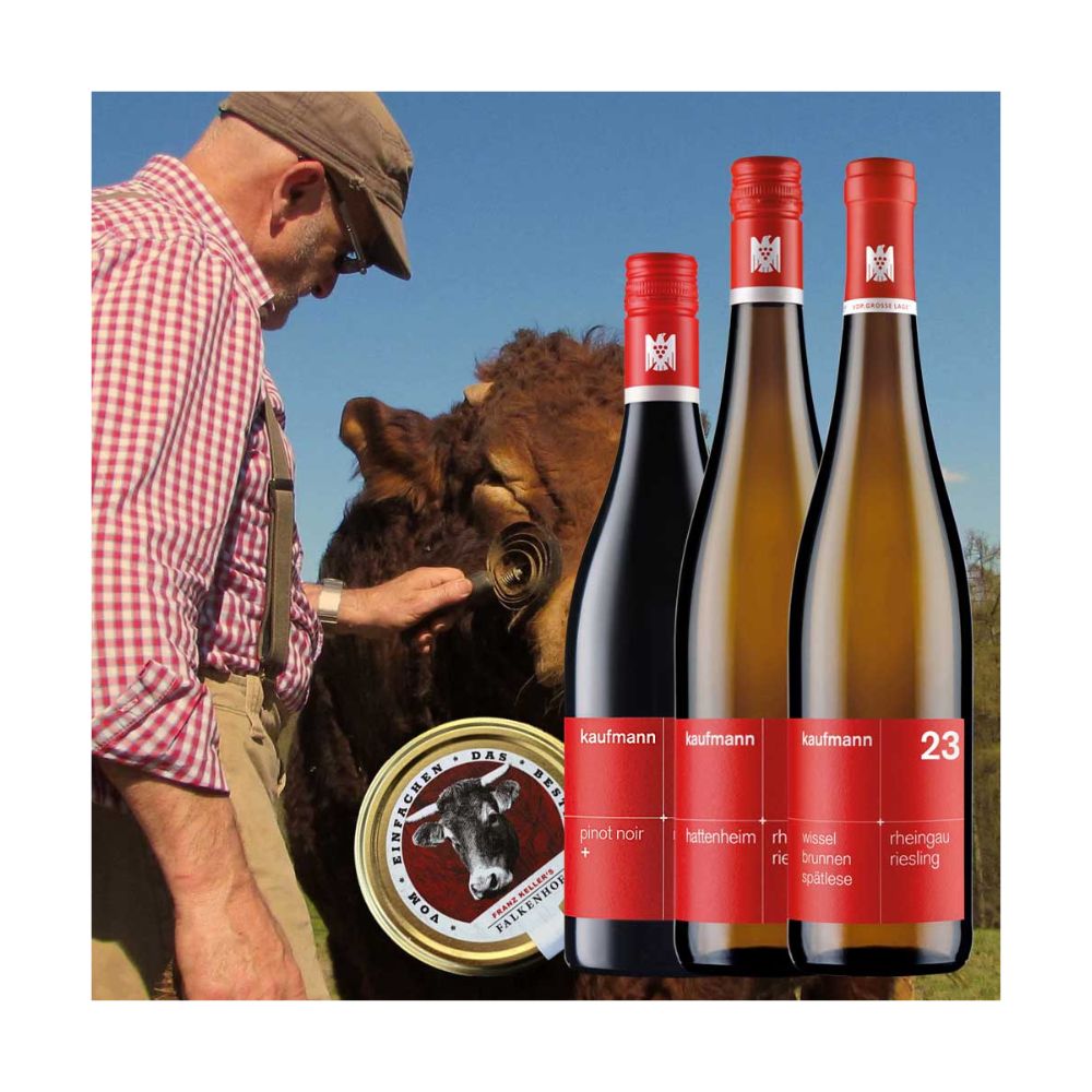 GENUSSPAKET Dreierlei Wurst von Franz Kellers Falkenhof & Kaufmann Wein