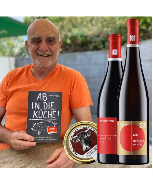 wurst & wein & buch<br>franz keller & urban kaufmann<br>„vom einfachen das beste“